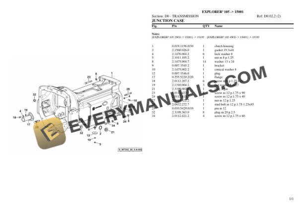 Same EXPLORER III 105 (15001) Tractor Parts Catalog PDF 4 Same EXPLORER III 105 (15001) Tractor Parts Catalog PDF - Image 2