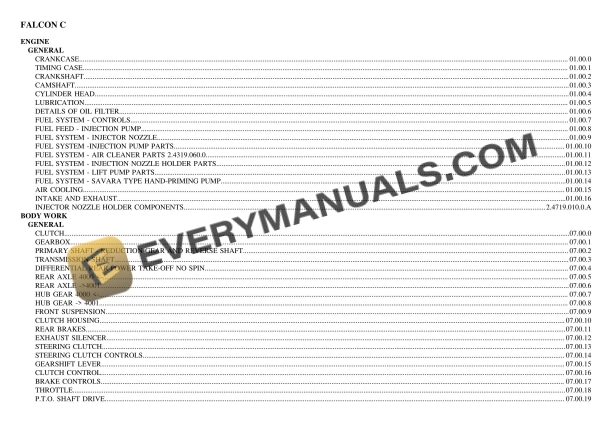 Same FALCON C Tractor Parts Catalog PDF 2 same falcon c tractor parts catalog pdf 1
