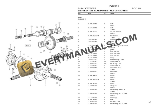 Same FALCON C Tractor Parts Catalog PDF-3