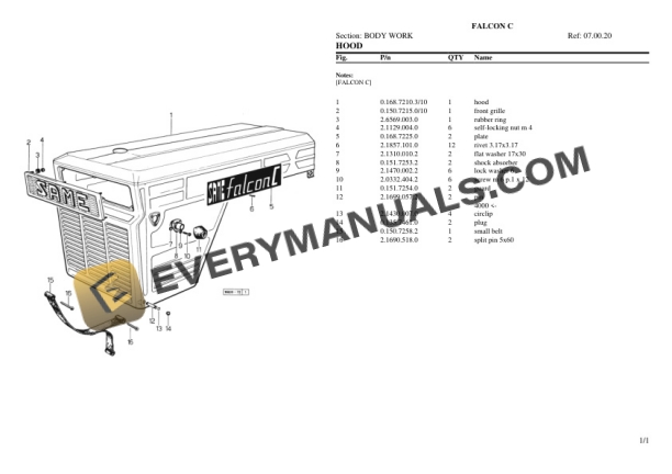 Same FALCON C Tractor Parts Catalog PDF-4