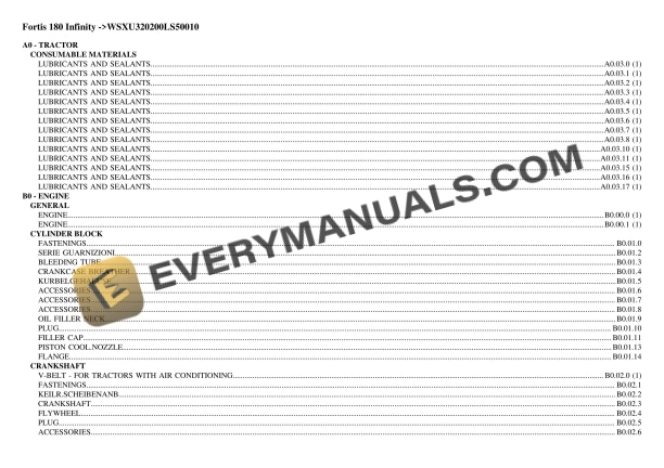 same fortis 180 infinity wsxu320200ls50010 tractor parts catalog pdf 1