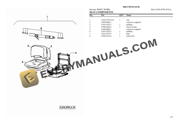 Same FRUTTETO II 90 Tractor Parts Catalog PDF 6 Same FRUTTETO II 90 Tractor Parts Catalog PDF - Image 4