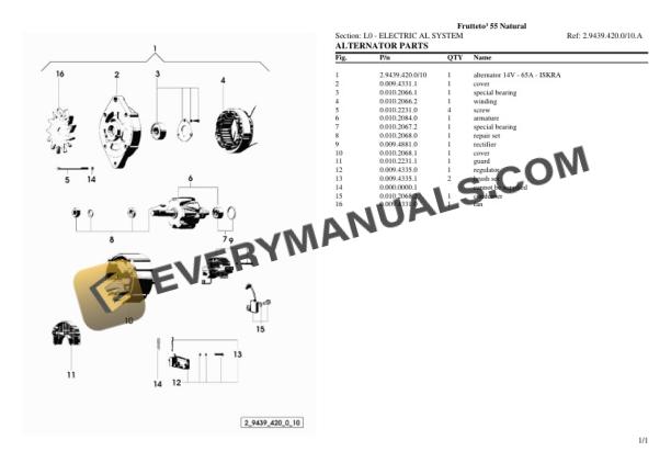 Same Frutteto III 55 Natural Tractor Parts Catalog PDF 7 Same Frutteto III 55 Natural Tractor Parts Catalog PDF - Image 5