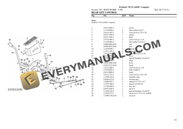 Same Frutteto III 70 CLASSIC Compact Tractor Parts Catalog PDF 6 Same Frutteto III 70 CLASSIC Compact Tractor Parts Catalog PDF - Image 4