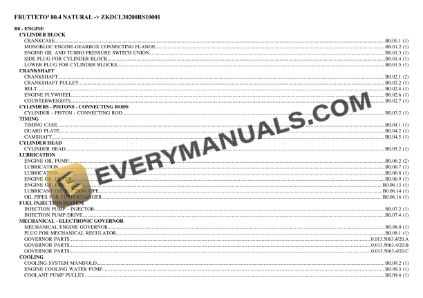 same frutteto iii 804 natural zkdcl30200rs10001 tractor parts catalog pdf 1