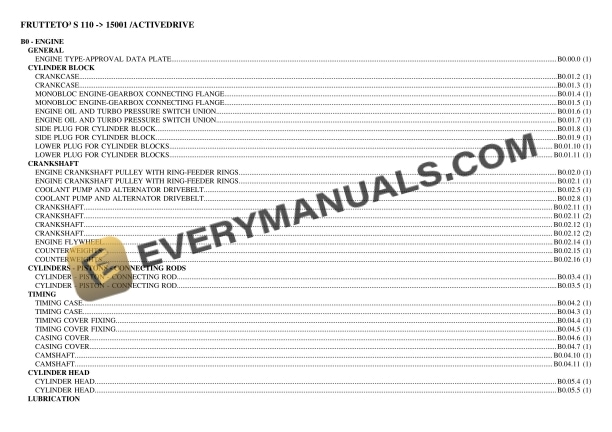 Same FRUTTETO III S 110 (15001 ACTIVEDRIVE) Tractor Parts Catalog PDF