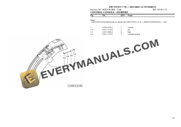 Same FRUTTETO III V 90 (1001 10001 ACTIVEDRIVE) Tractor Parts Catalog PDF 5 Same FRUTTETO III V 90 (1001 10001 ACTIVEDRIVE) Tractor Parts Catalog PDF - Image 3