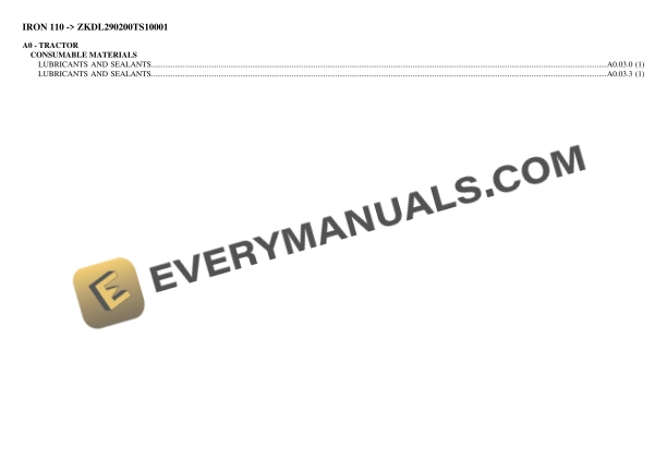 Same IRON 110 (ZKDL290200TS10001) Tractor Parts Catalog PDF