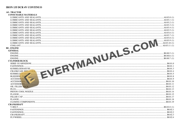 same iron 135 dcr 4v continuo tractor parts catalog pdf 1