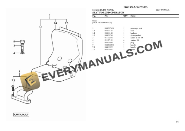 Same IRON 150.7 CONTINUO Tractor Parts Catalog PDF 6 Same IRON 150.7 CONTINUO Tractor Parts Catalog PDF - Image 4