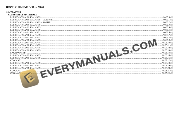 same iron 160 hi line dcr 20001 tractor parts catalog pdf 1