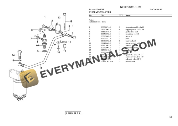 Same KRYPTON 80 (1100) Tractor Parts Catalog PDF-2