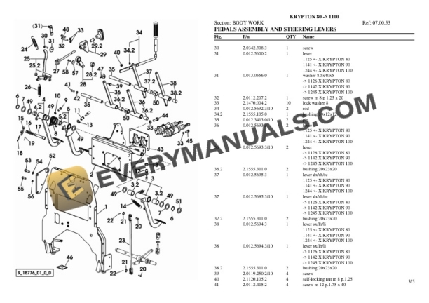 Same KRYPTON 80 (1100) Tractor Parts Catalog PDF-4