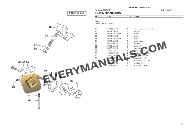 Same KRYPTON 80 (1100) Tractor Parts Catalog PDF-5