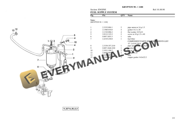 Same KRYPTON 90 (1100) Tractor Parts Catalog PDF-2