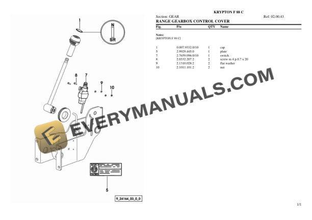 Same KRYPTON F 88 C Tractor Parts Catalog PDF-5