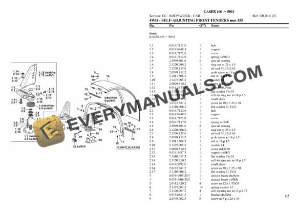 Same LASER 100 (5001) Tractor Parts Catalog PDF 5 Same LASER 100 (5001) Tractor Parts Catalog PDF - Image 3