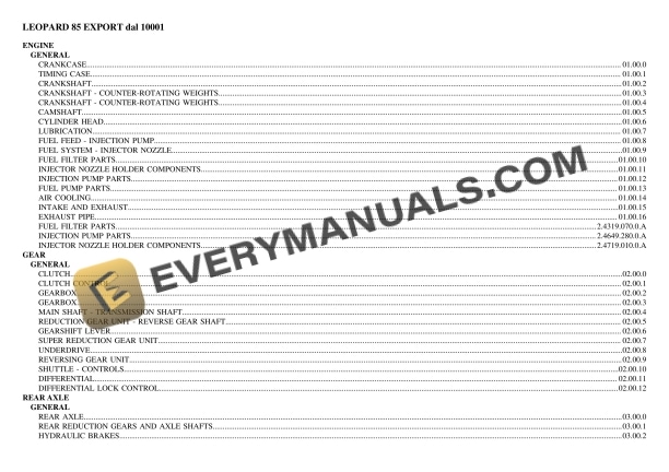 same leopard 85 export dal 10001 tractor parts catalog pdf 1