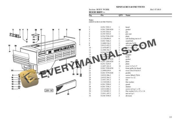 Same MINITAURUS 60 FRUTTETO Tractor Parts Catalog PDF-4