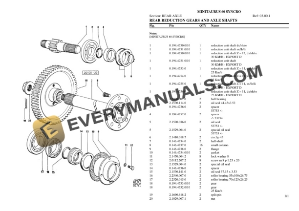 Same MINITAURUS 60 SYNCRO Tractor Parts Catalog PDF-3