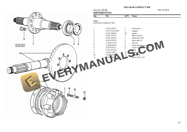 Same OLAR 60 COMPACT HD Tractor Parts Catalog PDF-3