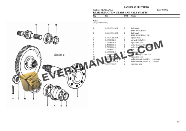 Same RANGER 45 FRUTTETO Tractor Parts Catalog PDF-3