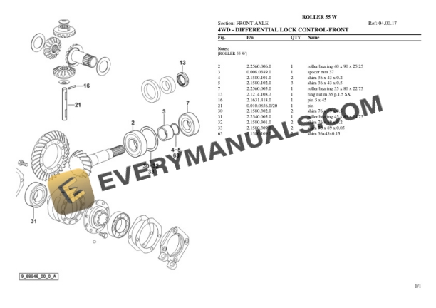 Same ROLLER 55 W Tractor Parts Catalog PDF 5 Same ROLLER 55 W Tractor Parts Catalog PDF-3