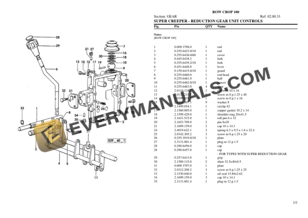 Same ROW CROP 100 Tractor Parts Catalog PDF-3