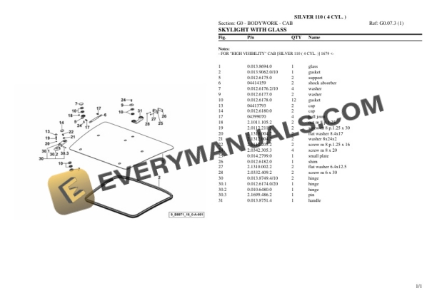 Same SILVER 110 ( 4 CYL. ) Tractor Parts Catalog PDF 5 Same SILVER 110 ( 4 CYL. ) Tractor Parts Catalog PDF - Image 3