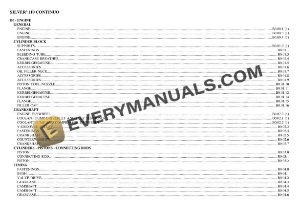 Same SILVER III 110 CONTINUO Tractor Parts Catalog PDF