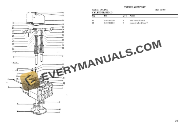 Same TAURUS 60 EXPORT Tractor Parts Catalog PDF-2