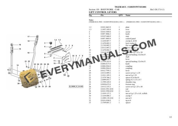 Same TIGER 60 E (S10S553WT1E1001) Tractor Parts Catalog PDF 6 Same TIGER 60 E (S10S553WT1E1001) Tractor Parts Catalog PDF - Image 4