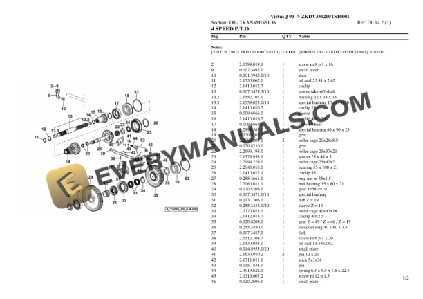 Same Virtus J 90 Tractor Parts Catalog PDF 4 Same Virtus J 90 Tractor Parts Catalog PDF - Image 2