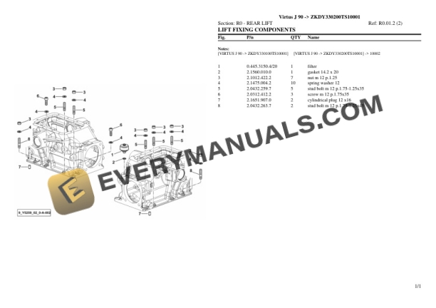 Same Virtus J 90 Tractor Parts Catalog PDF 7 Same Virtus J 90 Tractor Parts Catalog PDF - Image 5