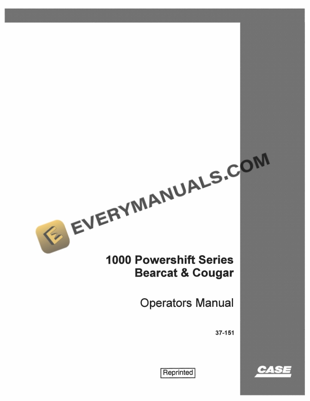 case 1000 powershift series bearcat cougar operator manual 37 151 1