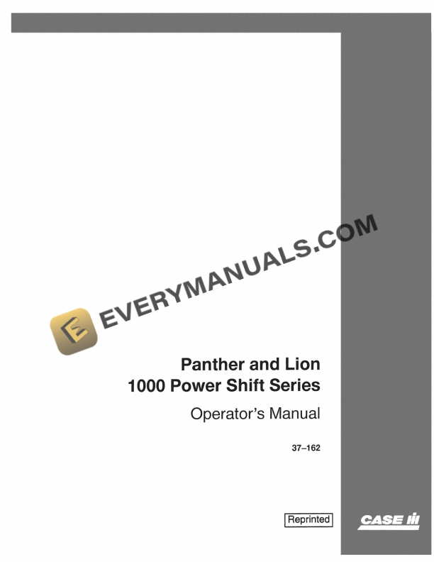 case 1000 powershift series panther and lion operator manual 37 162 1