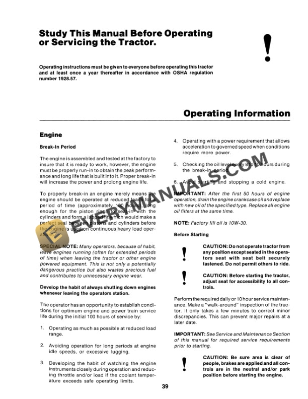 Case 1000 Powershift Series Panther and Lion Operator Manual 37-173-3