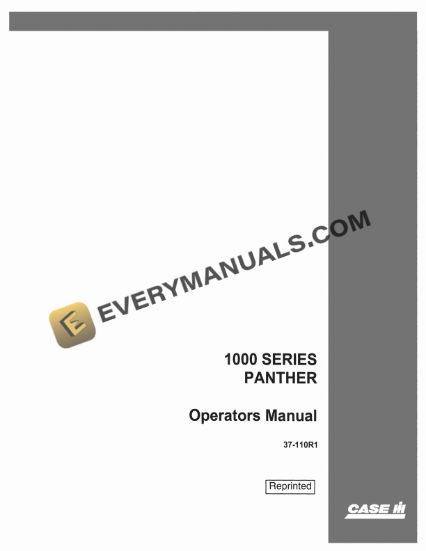 case 1000 series panther operator manual 37 110r1 1