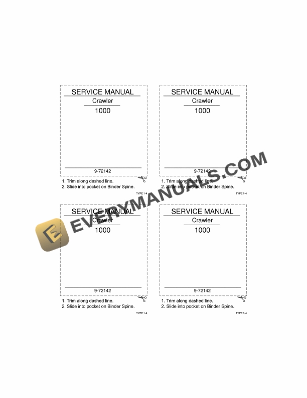 Case 1000D Crawler Service Manual 9-72142 PDF
