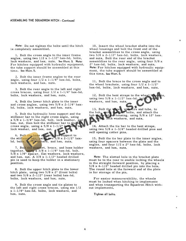 Case 101 Squadron Hitch Operator Manual 1019703R3-3