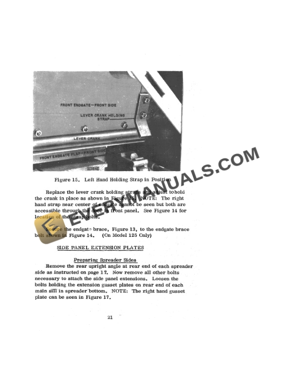 Case 105, 125 Power Take-Off Tractor Spreader Operator Manual 9-40011-3