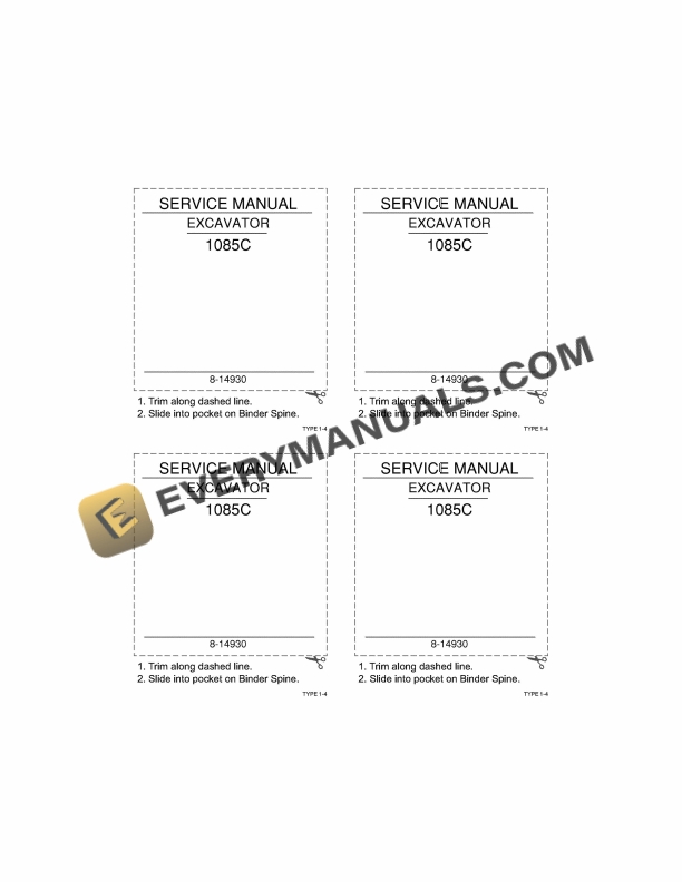 case 1085c cruz air excavator service manual 8 14940 1