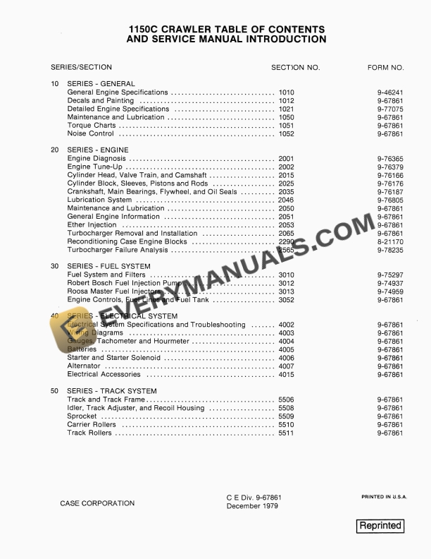 case 1150c crawler service manual 9 67861 1