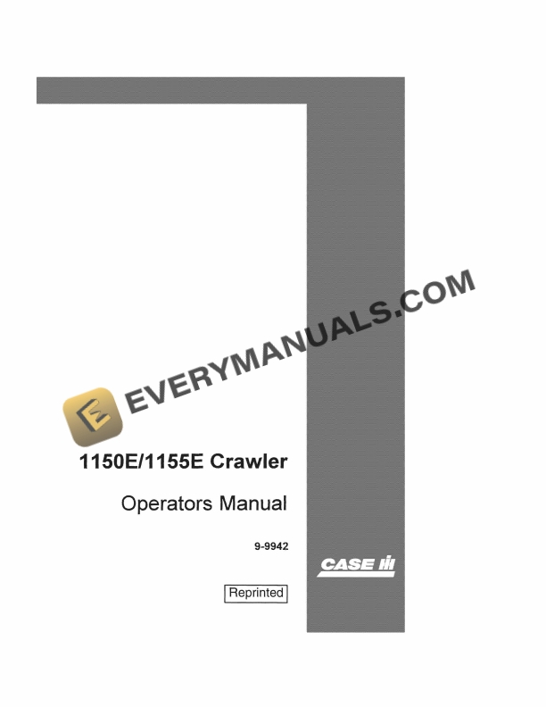 Case 1150E, 1155E Crawler Operator Manual 9-9942 PDF