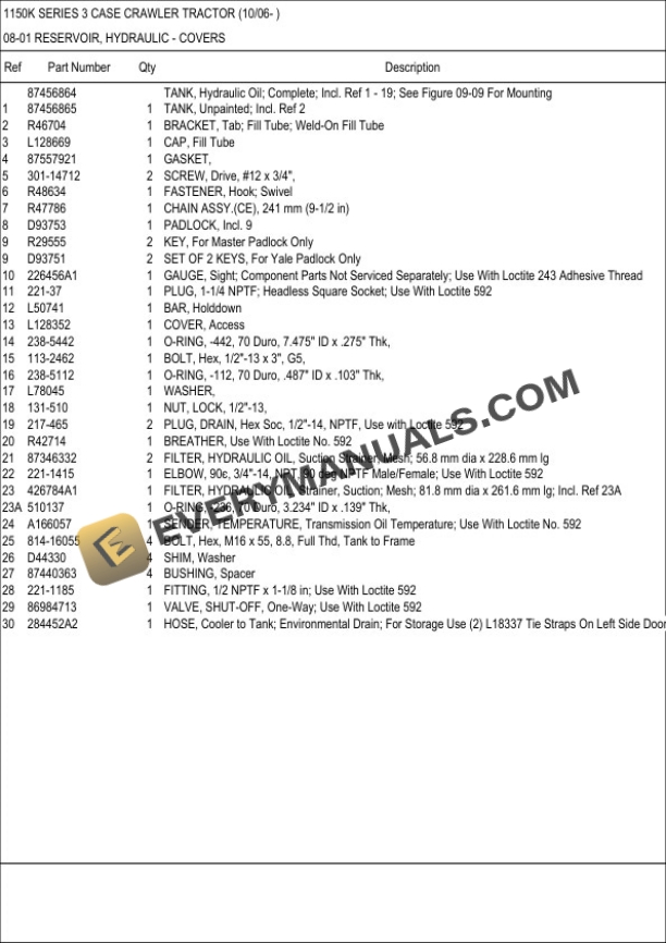 Case 1150K Series 3 Crawler Dozer Parts Catalog-4