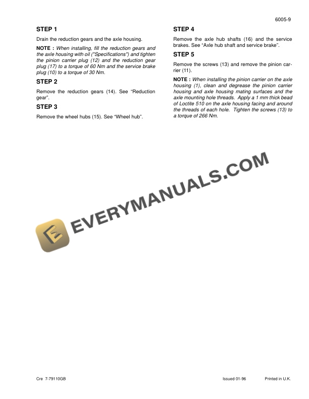 Case 1188 Hydraulic Wheeled and Crawler Excavator Service Manual 7-79014GB-3