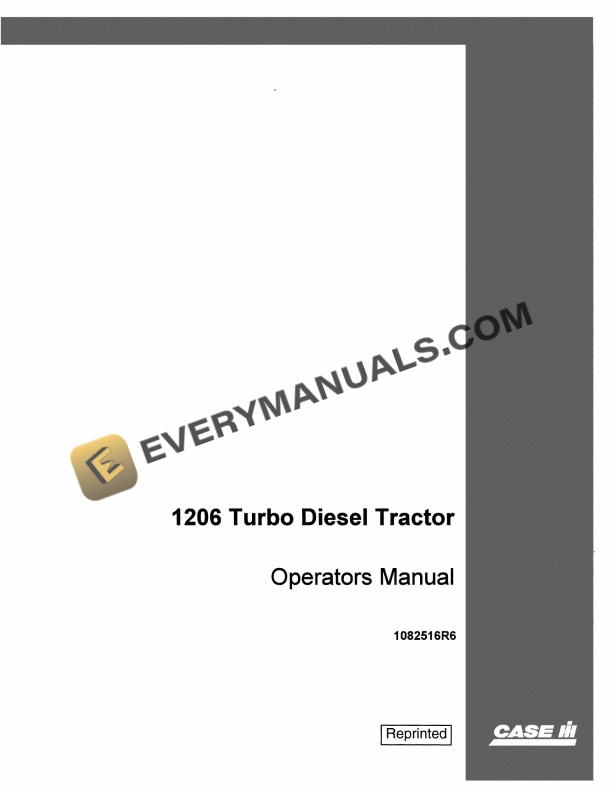 Case 1206 Turbo Diesel Tractor Operator Manual 1082516R6 PDF