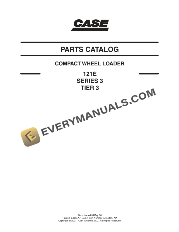case 121e series 3 tier 3 compact wheel loader parts catalog 87659815na 1