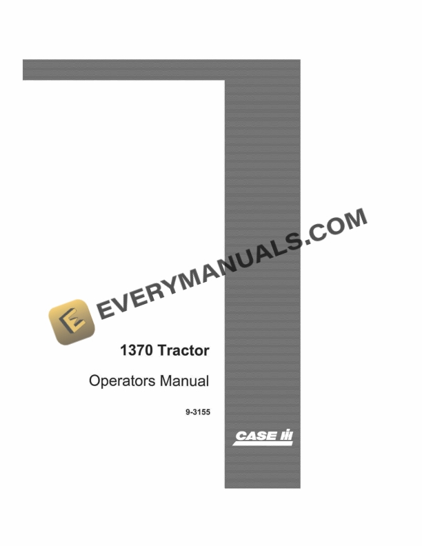 Case 1370 Tractor Operator Manual 9-3155. PDF