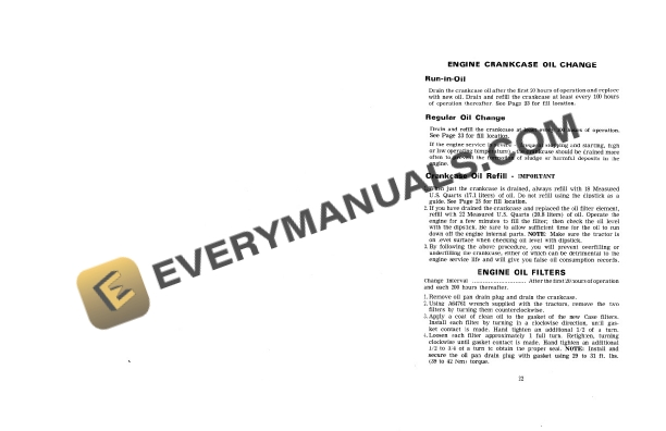 Case 1370 Tractor Operator Manual 9-4721.-2